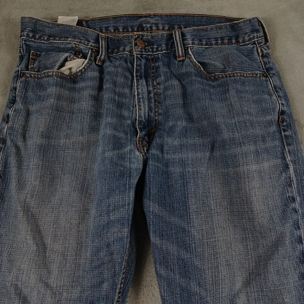 Levis 559 Jeans Men 36x30 Blue Denim Relaxed Fit Straight Leg Pockets Distressed